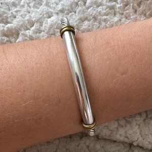 Vintage Mexico 925 Sterling Silver Cable Cuff Bracelet